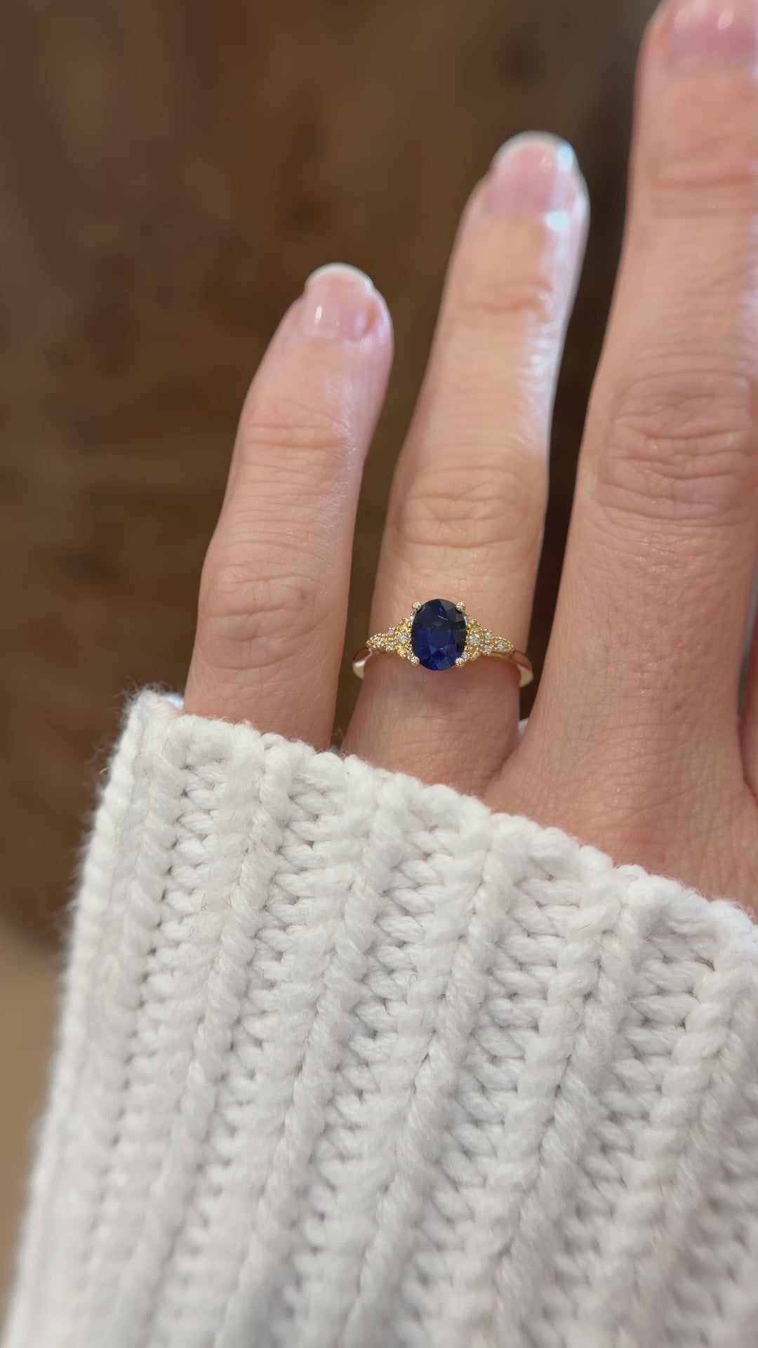 The Art Deco Maeve Ring | 1.29 CT Oval Royal Blue Sapphire
