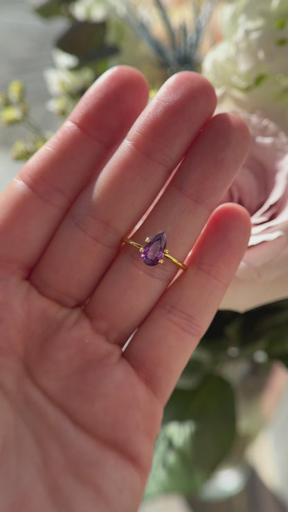 1.57 CT Pear Grape Purple Sapphire