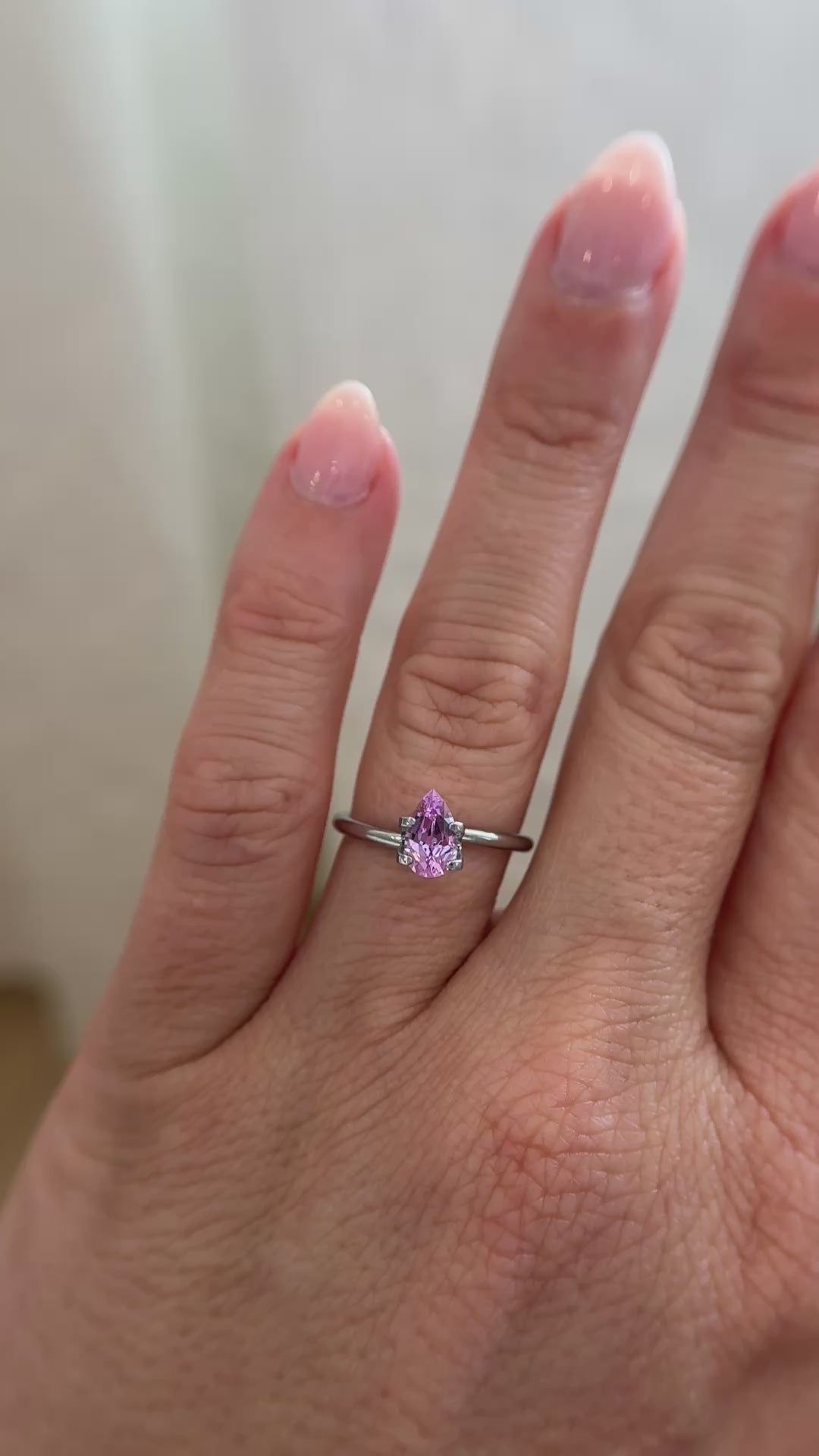 0.95 CT Pear Cut Pink Sapphire