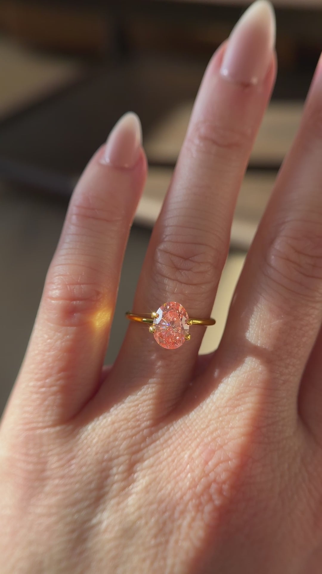 2.28 CT Lab Created Oval Cut Pink Diamond