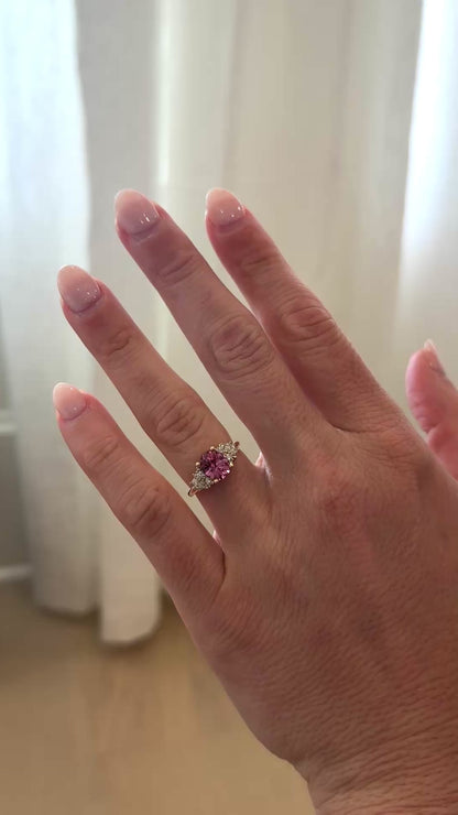 The Rosalie Ring | 2 CT Oval Pink Spinel