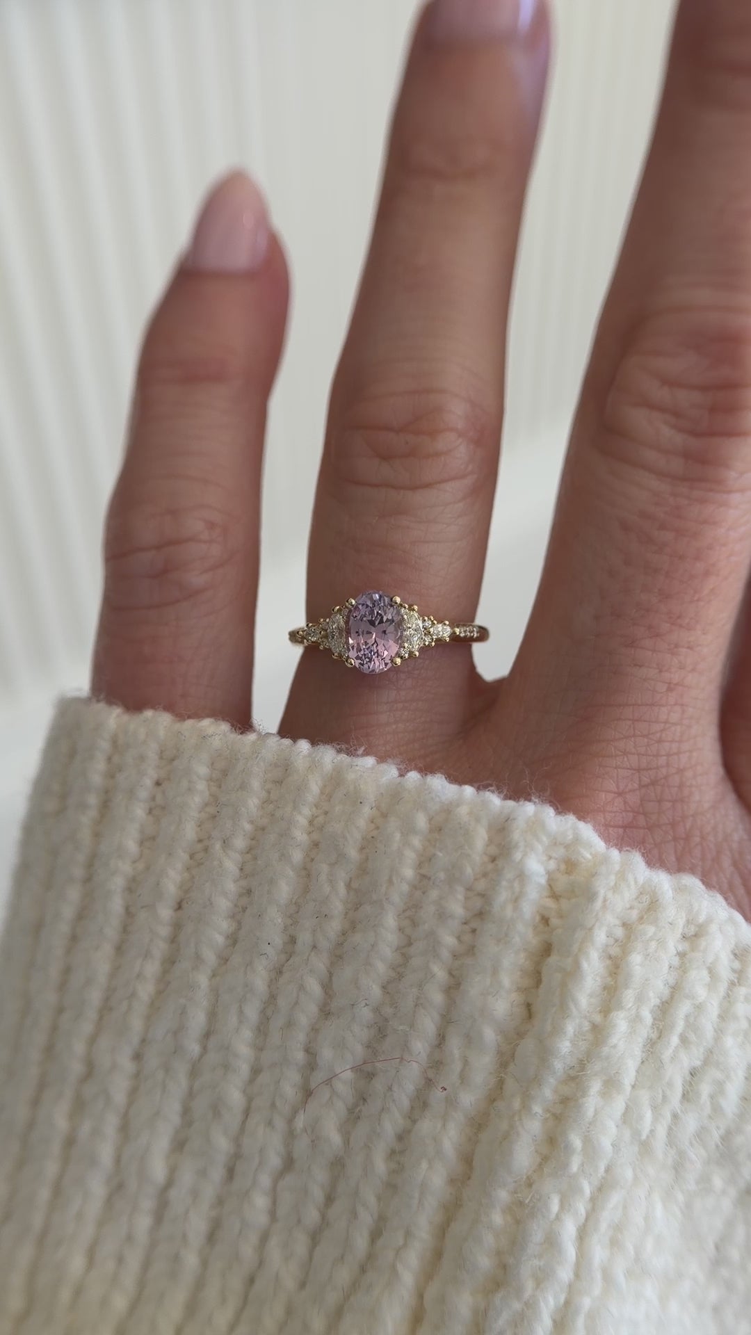 The Maeve Ring | 1.24 Oval Lavender Sapphire | Accented Shank