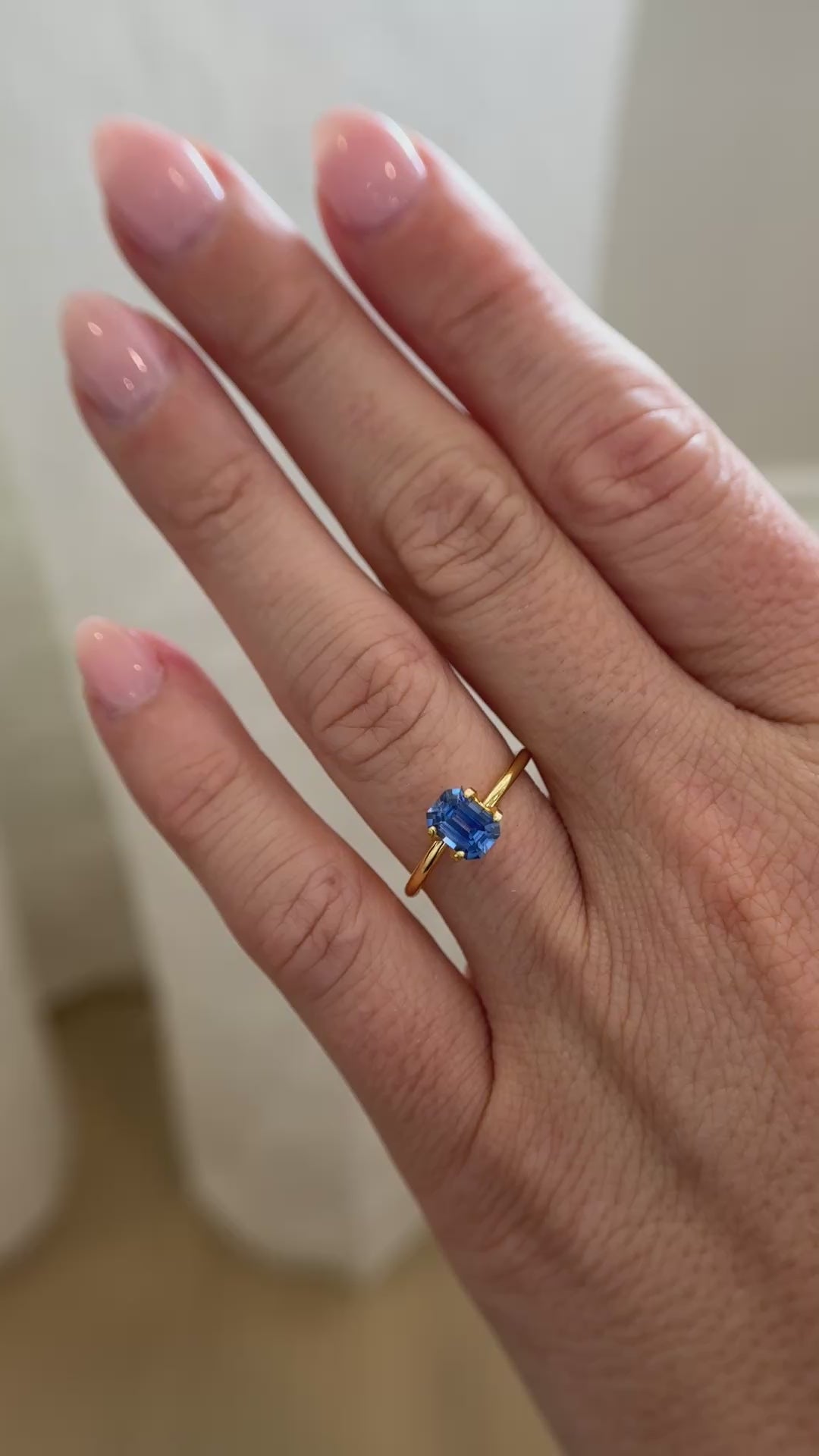 1.1 CT Emerald Cut Blue Sapphire