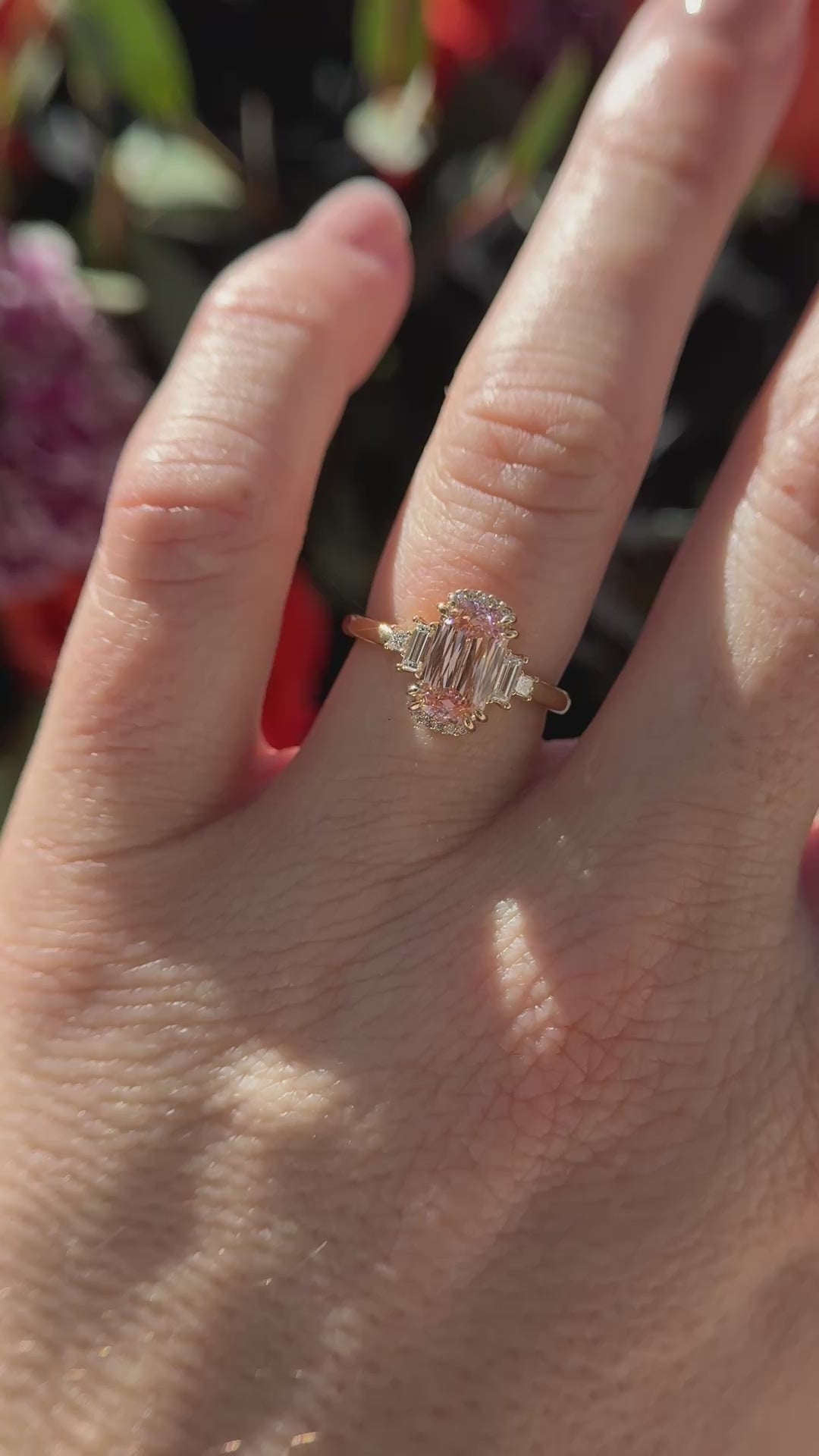The Sura Ring | 2 CT Cushion Scissor Pink Diamond