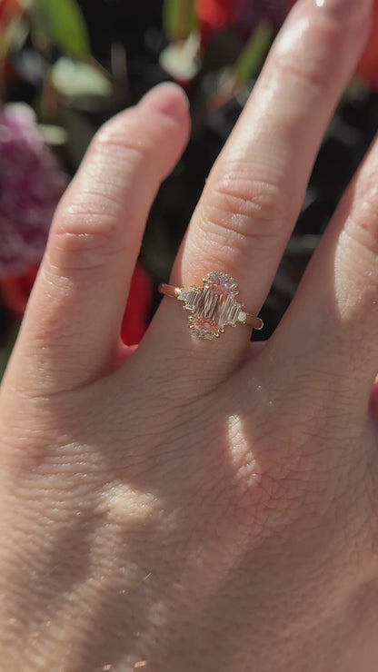 The Sura Ring | 2 CT Cushion Scissor Pink Diamond