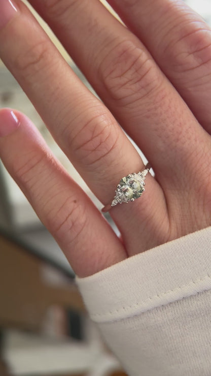 The Maeve 0.83 CT Oval Mint Green Sapphire Ring