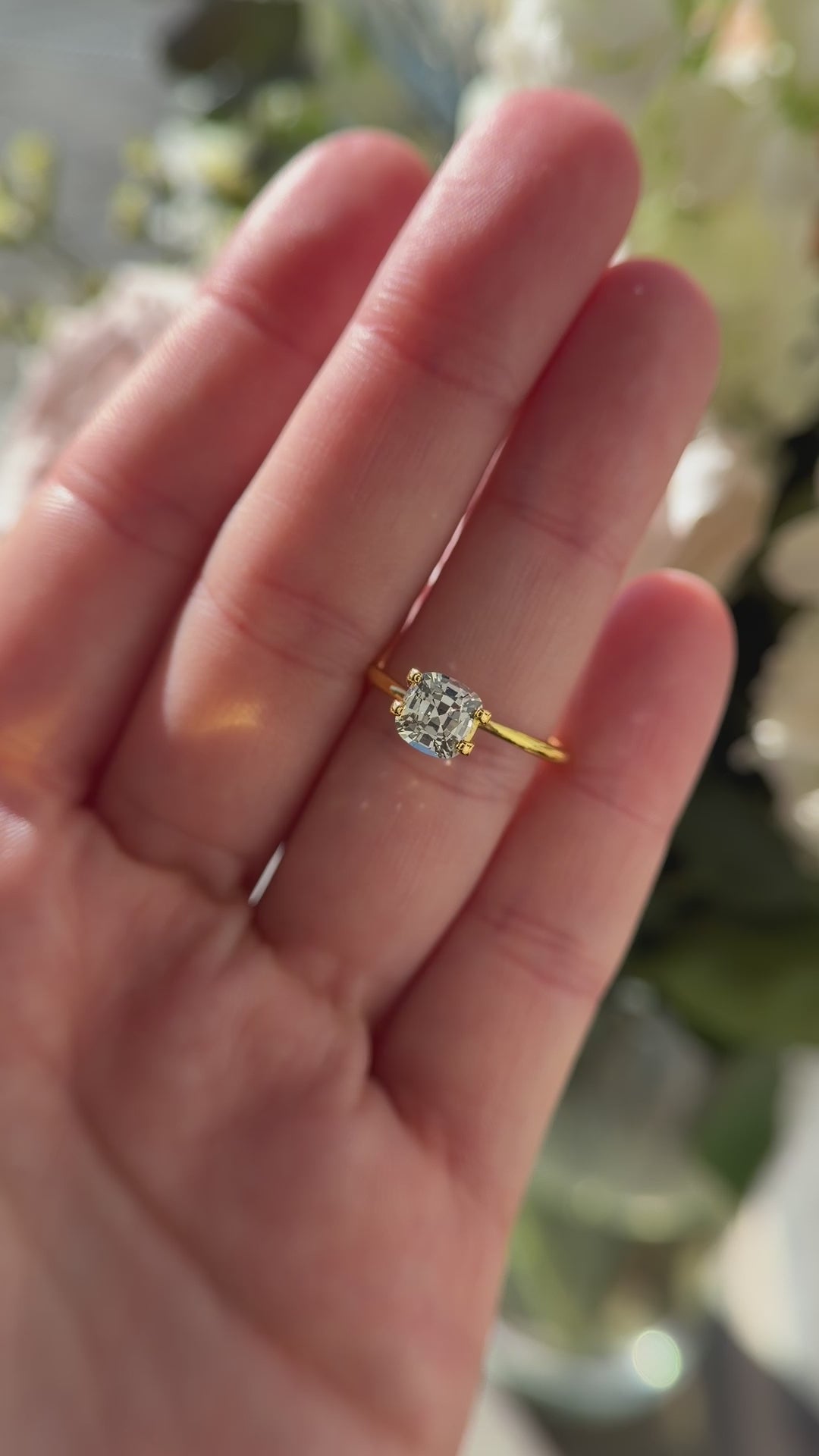 1.54 CT Cushion Light Green Sapphire