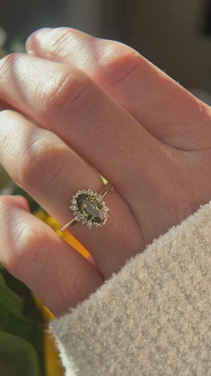 The Eleanor Ring | 1 CT Marquise Teal Green Sapphire