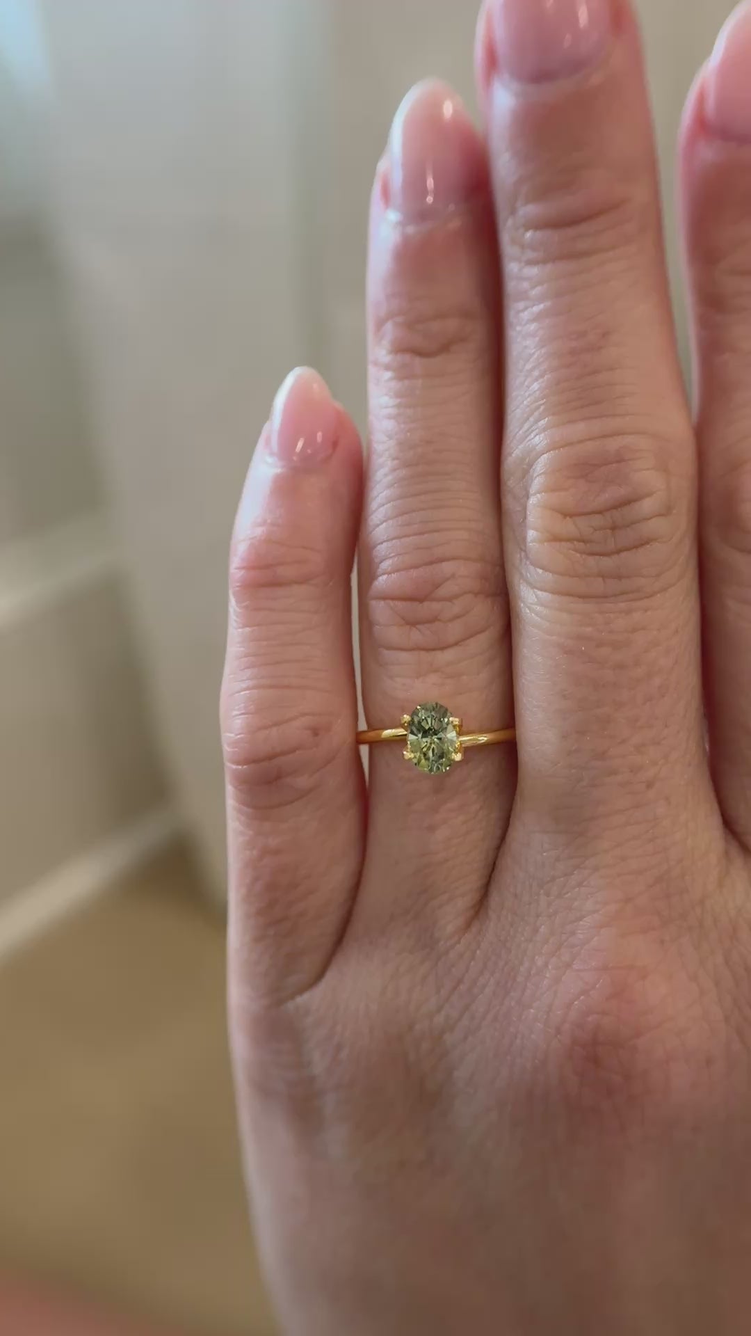 1.16 CT Oval Cut Green Sapphire