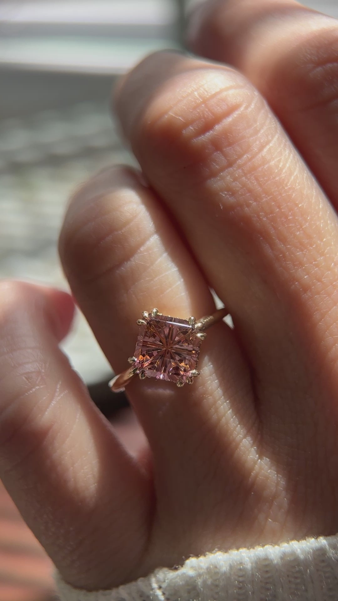 The Thalassa Ring | 2.9 CT Square Starbrite™ Pink Tourmaline