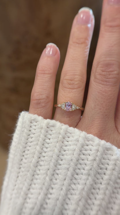 The Maeve Ring | 0.77 CT Oval Pink Sapphire