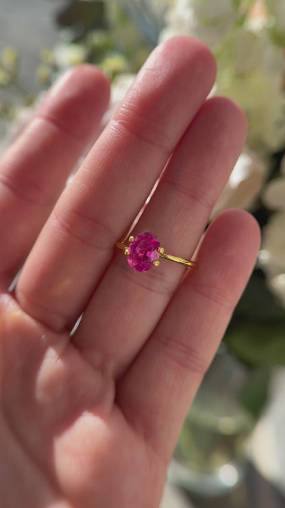 1.97 CT Oval Deep Hot Pink Sapphire