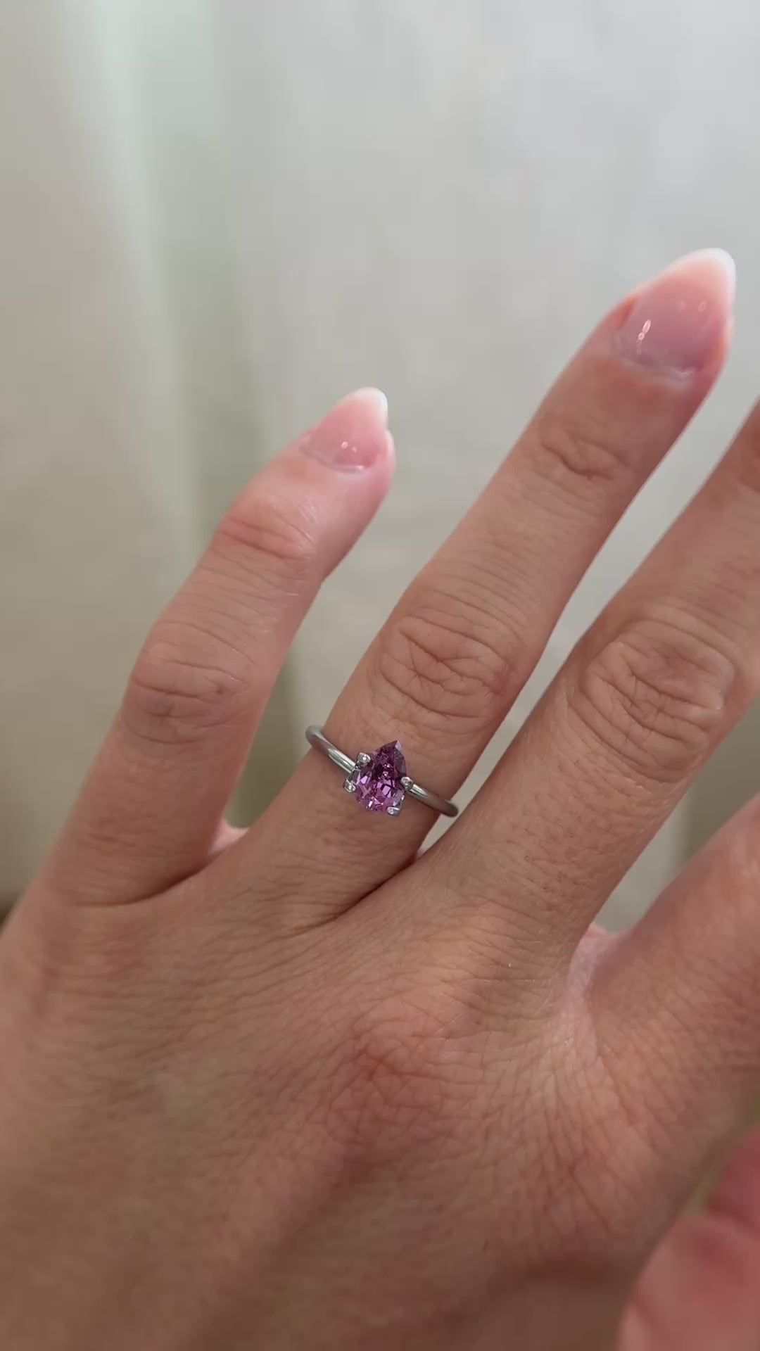 1.07 CT Pear Cut Purple Sapphire