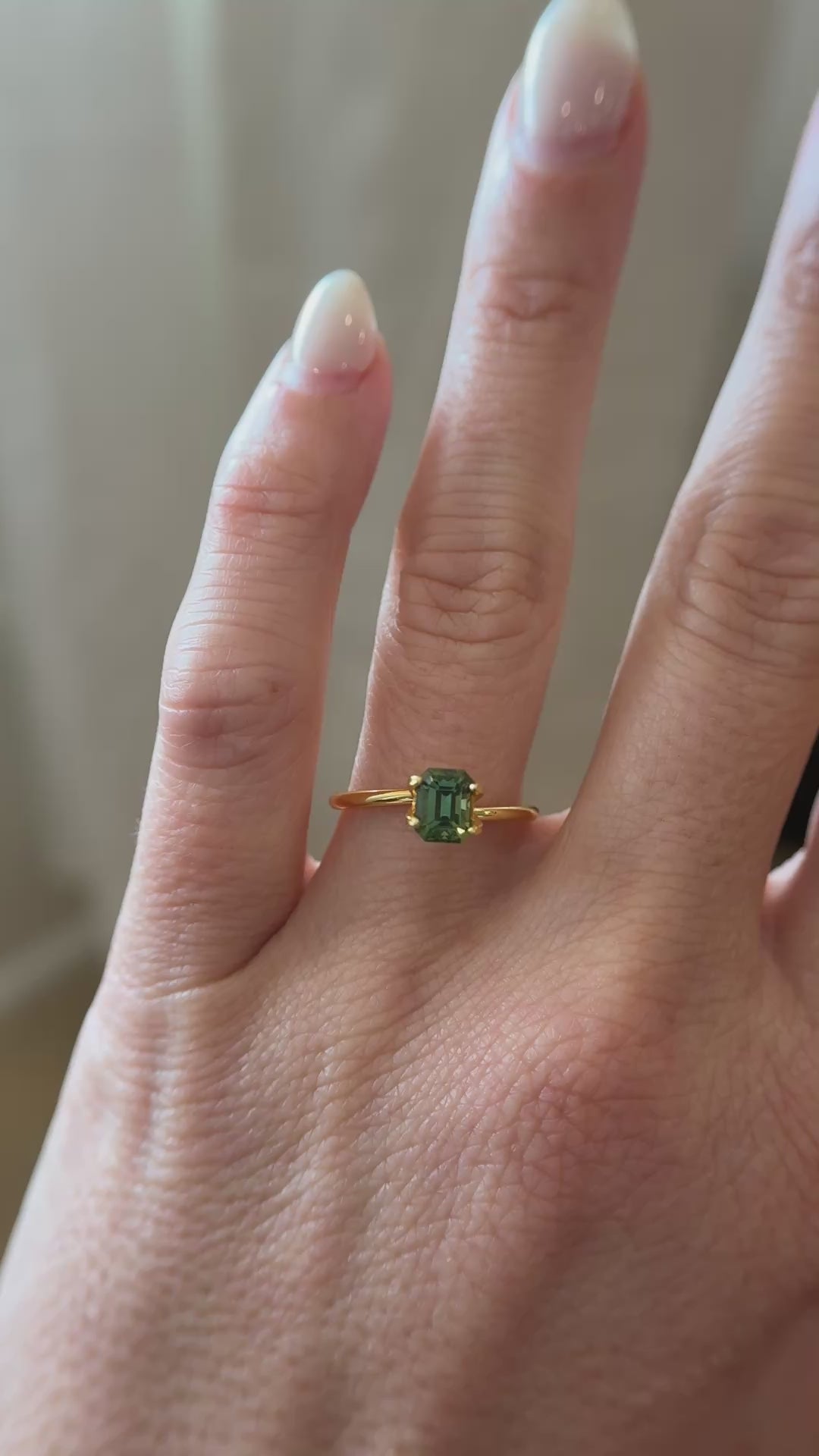 1.31 CT Emerald Cut Green Sapphire