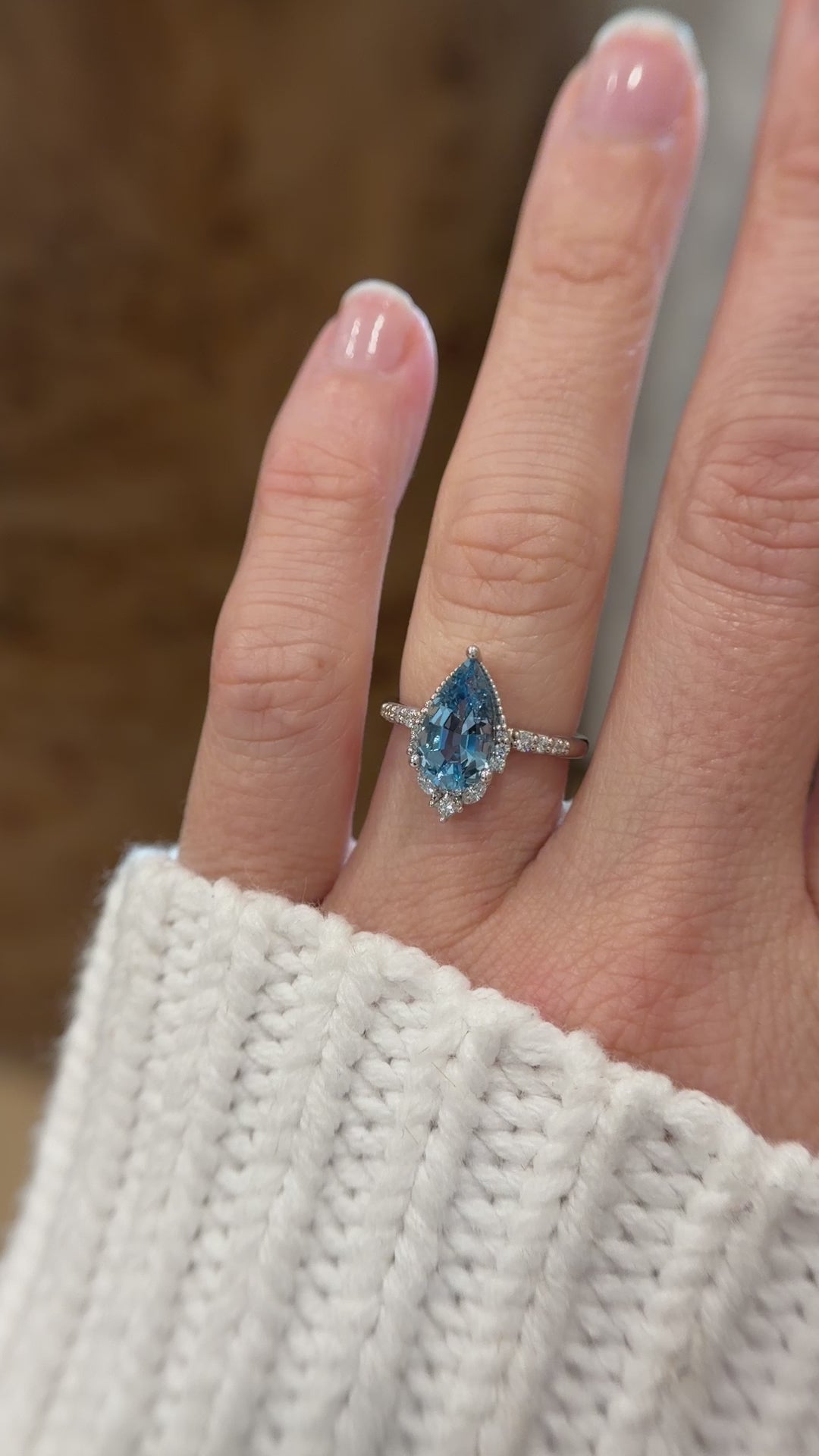 The Charlotte Ring | 1.96 CT Pear Aquamarine – Lavender Creek Gems