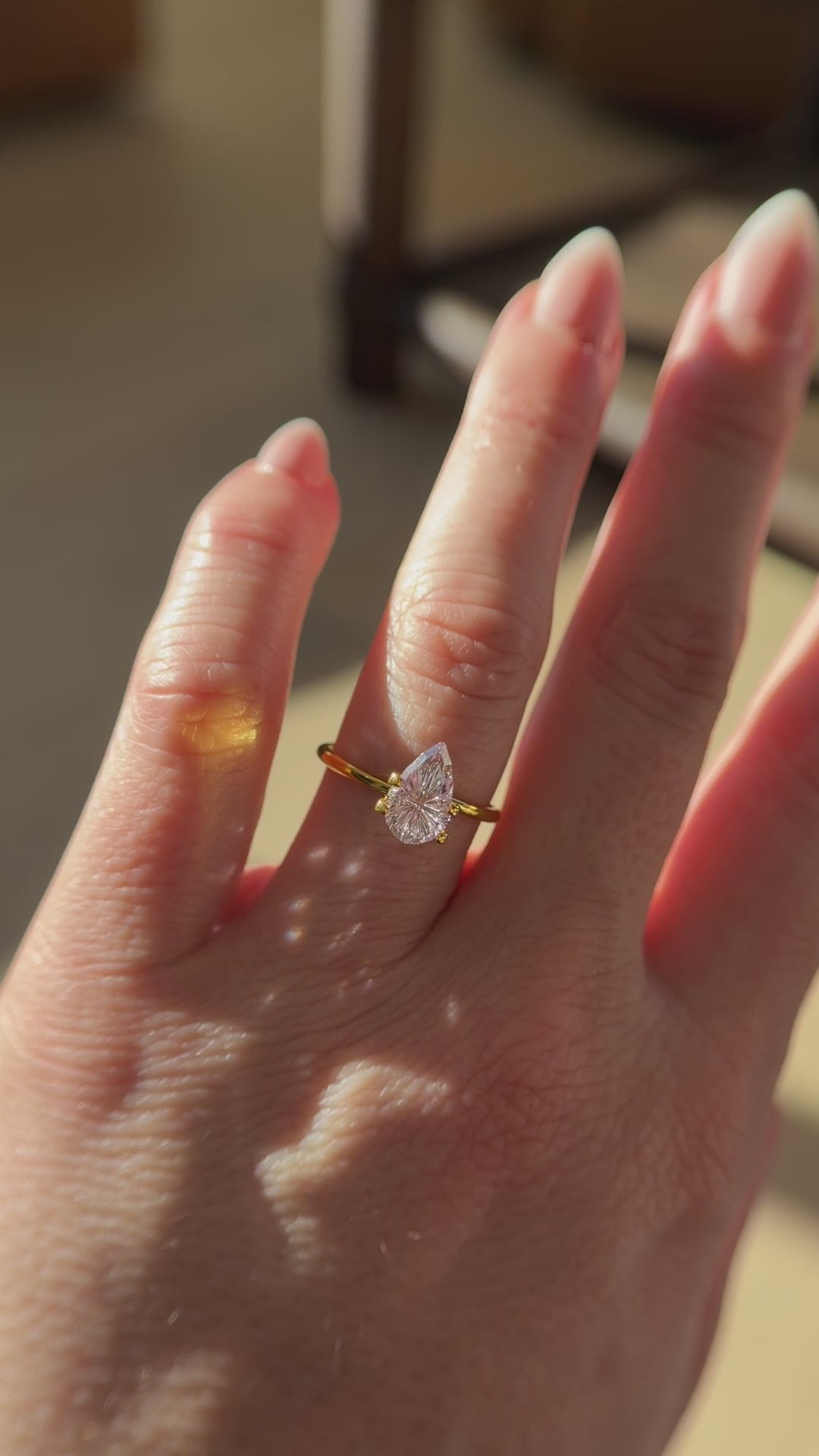 2.22 CT Pear Starbrite™ Cut Pale Peach/Padparadscha Sapphire