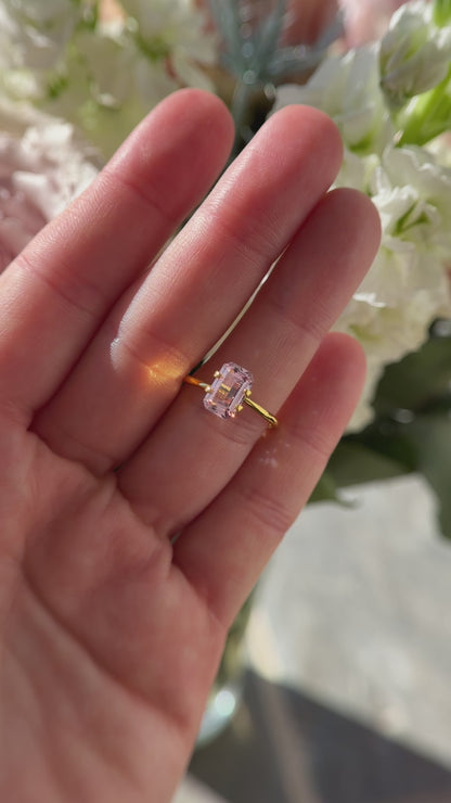 2.08 CT Emerald Cut Mauve Sapphire