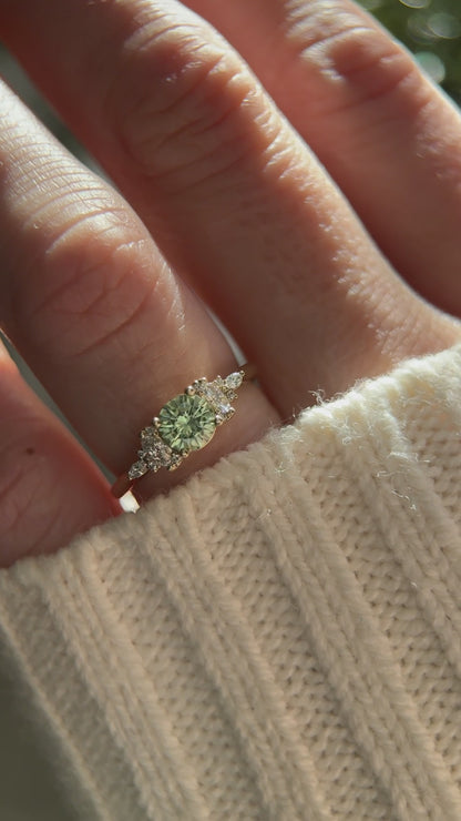 The Maeve 0.65 CT Round Green Sapphire Ring