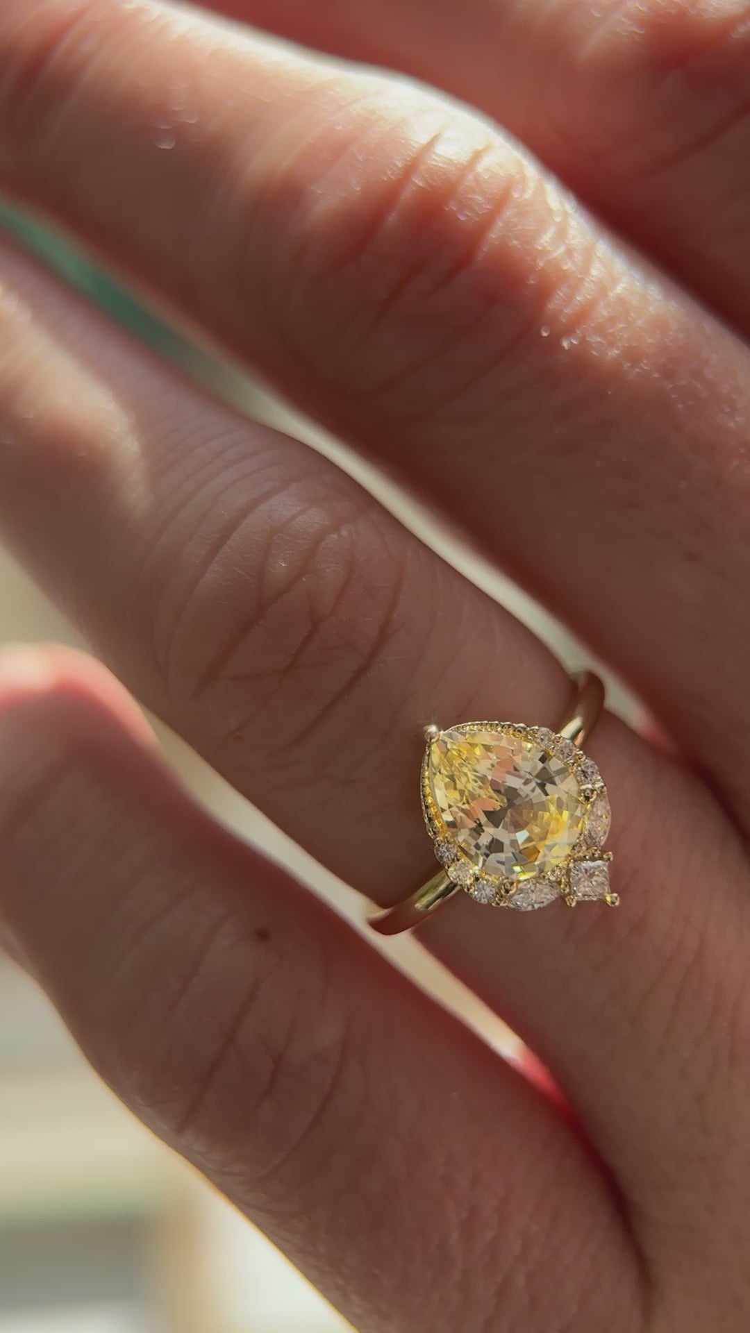The Charlotte Ring - 1.8 CT Pear Yellow Sapphire