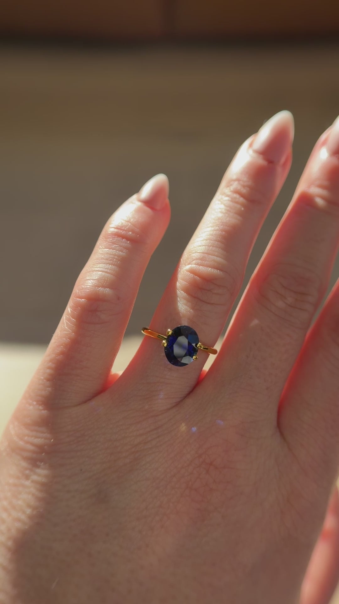 3.44 CT Oval Cut Royal Blue Sapphire