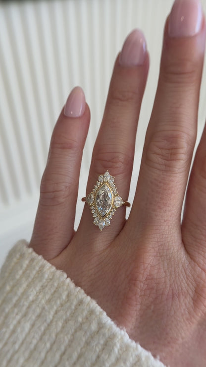 The Ethereal Ring | 2 CT Flower Cut Marquise  Diamond