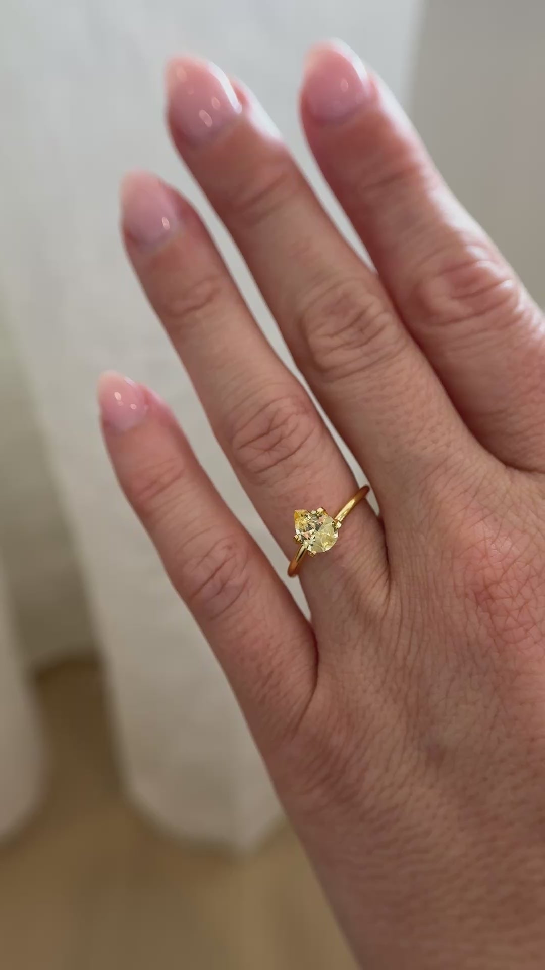 1.25 CT Pear Cut Yellow Sapphire
