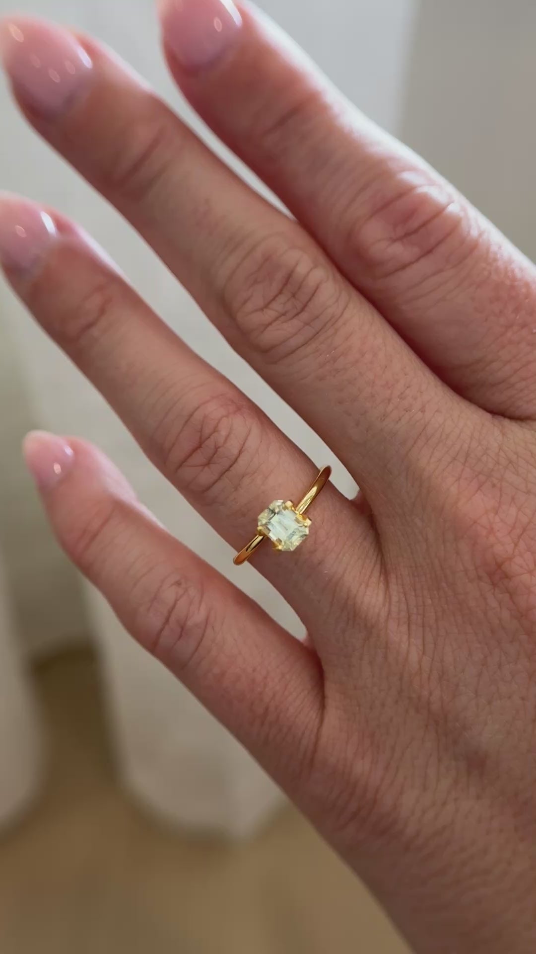 1.07 CT Emerald Cut Yellow Sapphire