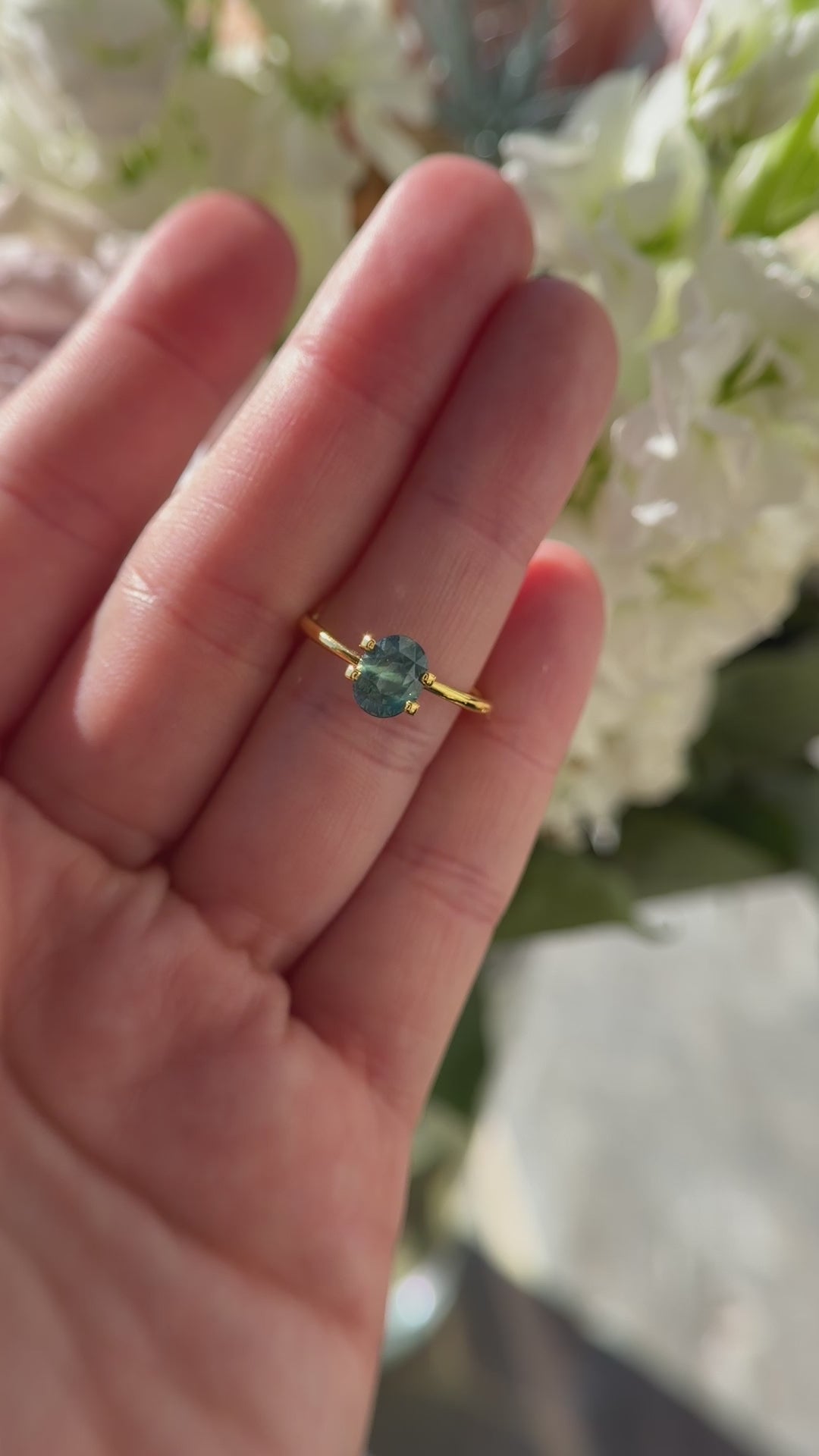 1.99 CT Oval Opalescent Green/Teal Sapphire