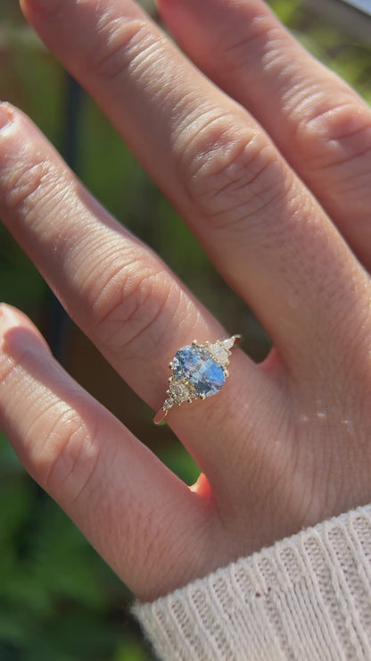 The Maeve Ring | 2.24 CT Oval Blue Sapphire