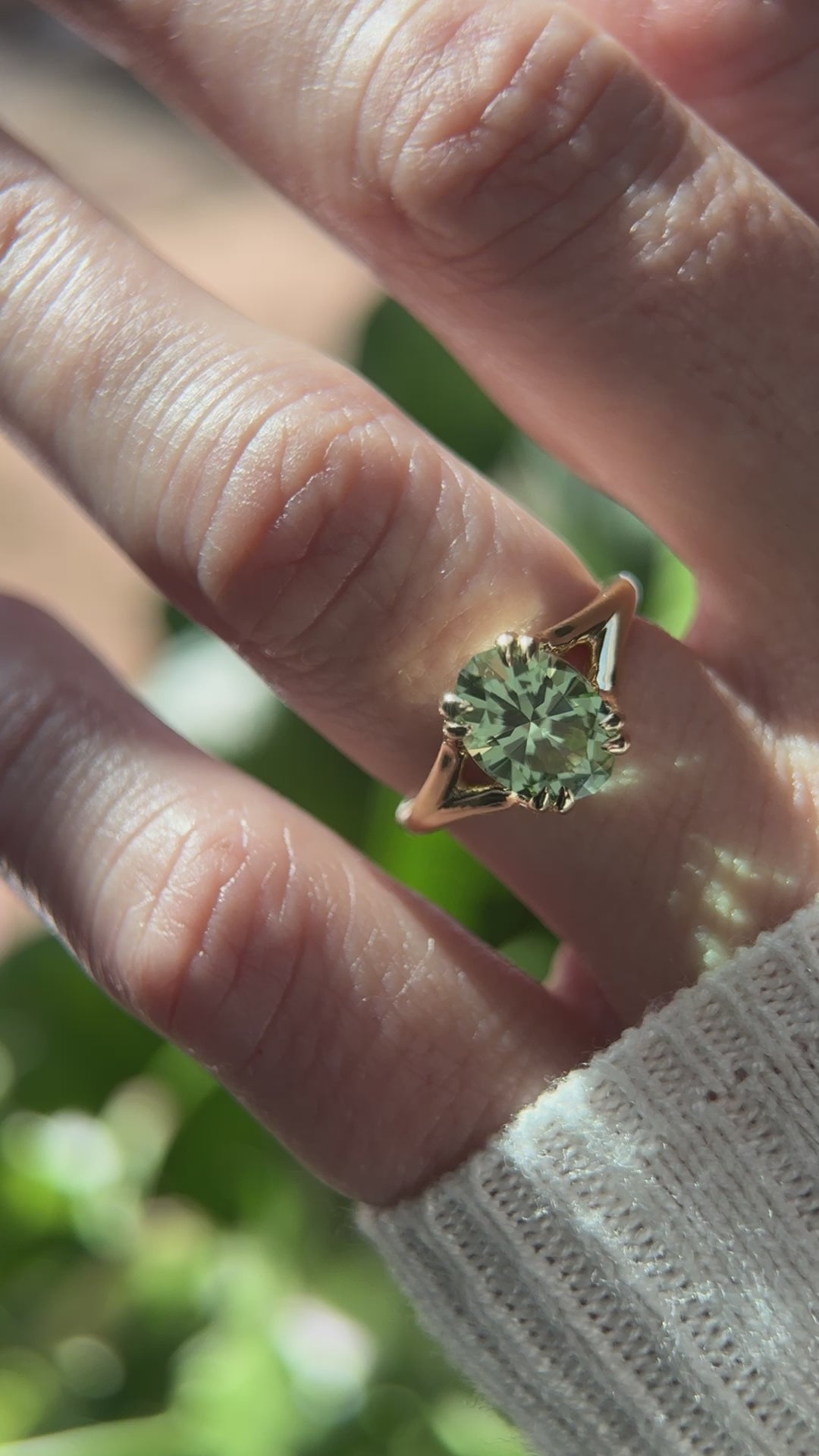 The Weaver Ring | 2.64 CT Oval Mint Green Tourmaline