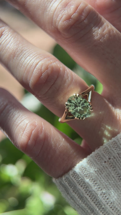 The Weaver Ring | 2.64 CT Oval Mint Green Tourmaline