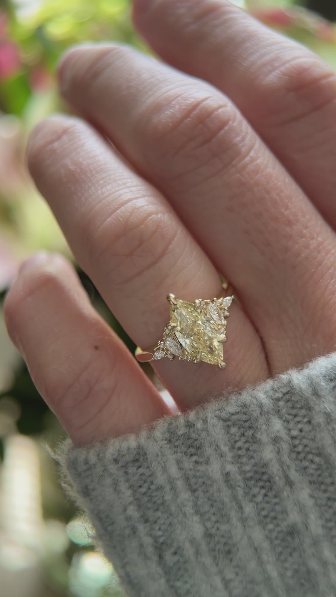 The Maeve 2 CT Marquise Yellow Diamond Ring