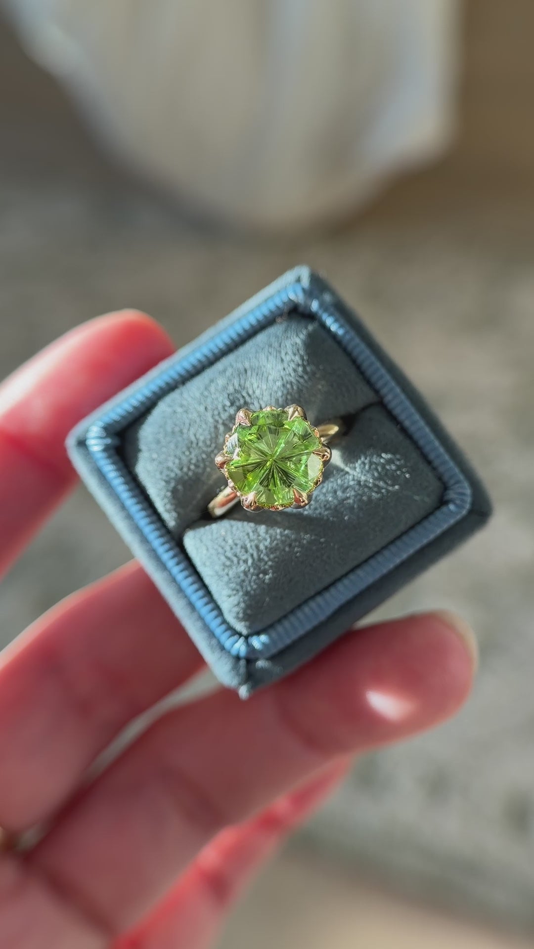 The Secret Garden Ring | 4.37 CT Round Starbrite™ Green Tourmaline