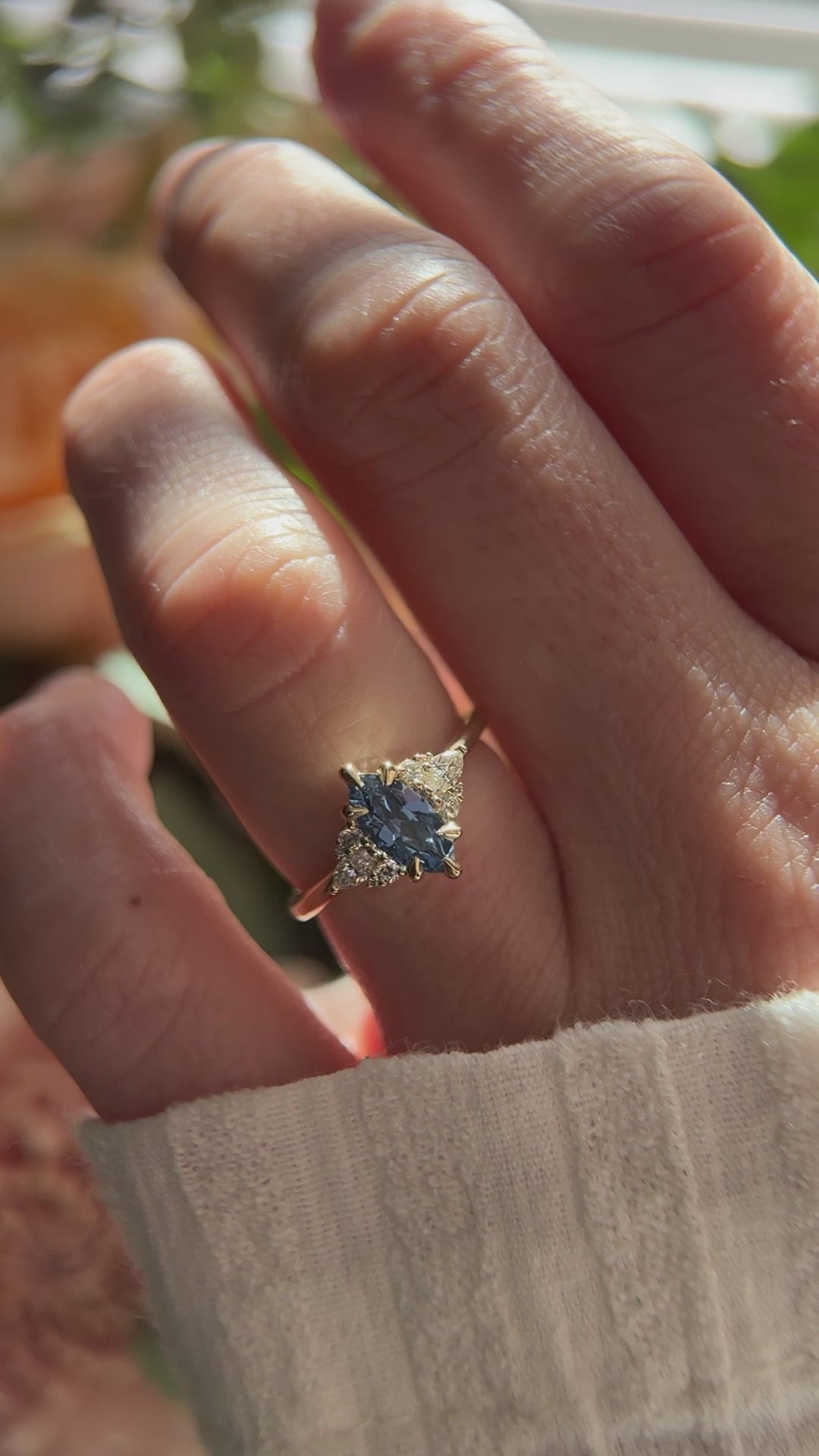 The Aya 0.82 CT Marquise Blue Sapphire Ring