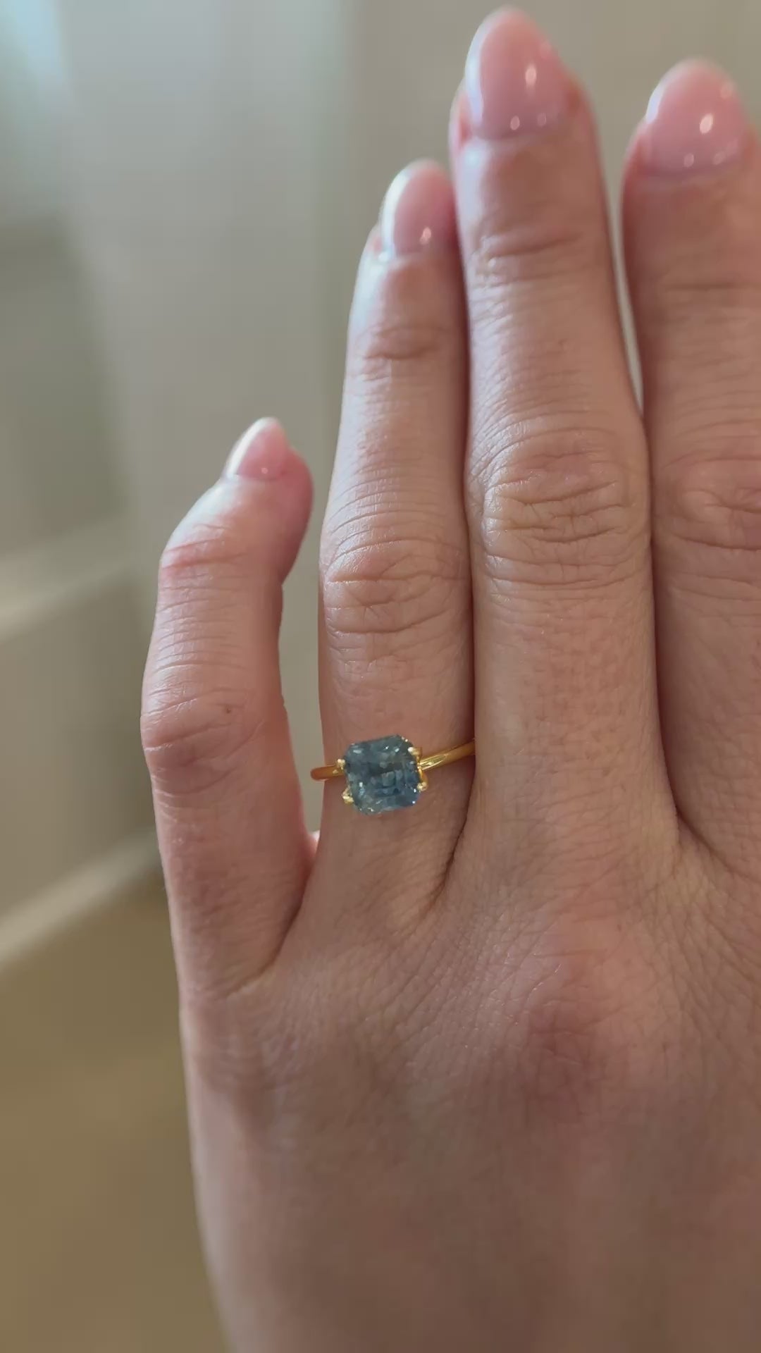 2.56 CT Square Radiant Cut Teal Sapphire