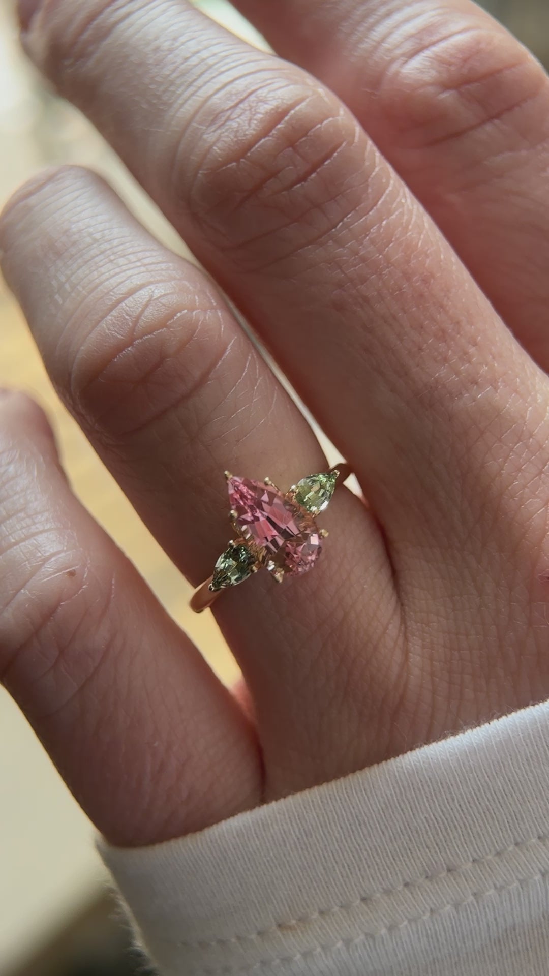 The Garden Ring - Pear Pink Tourmaline