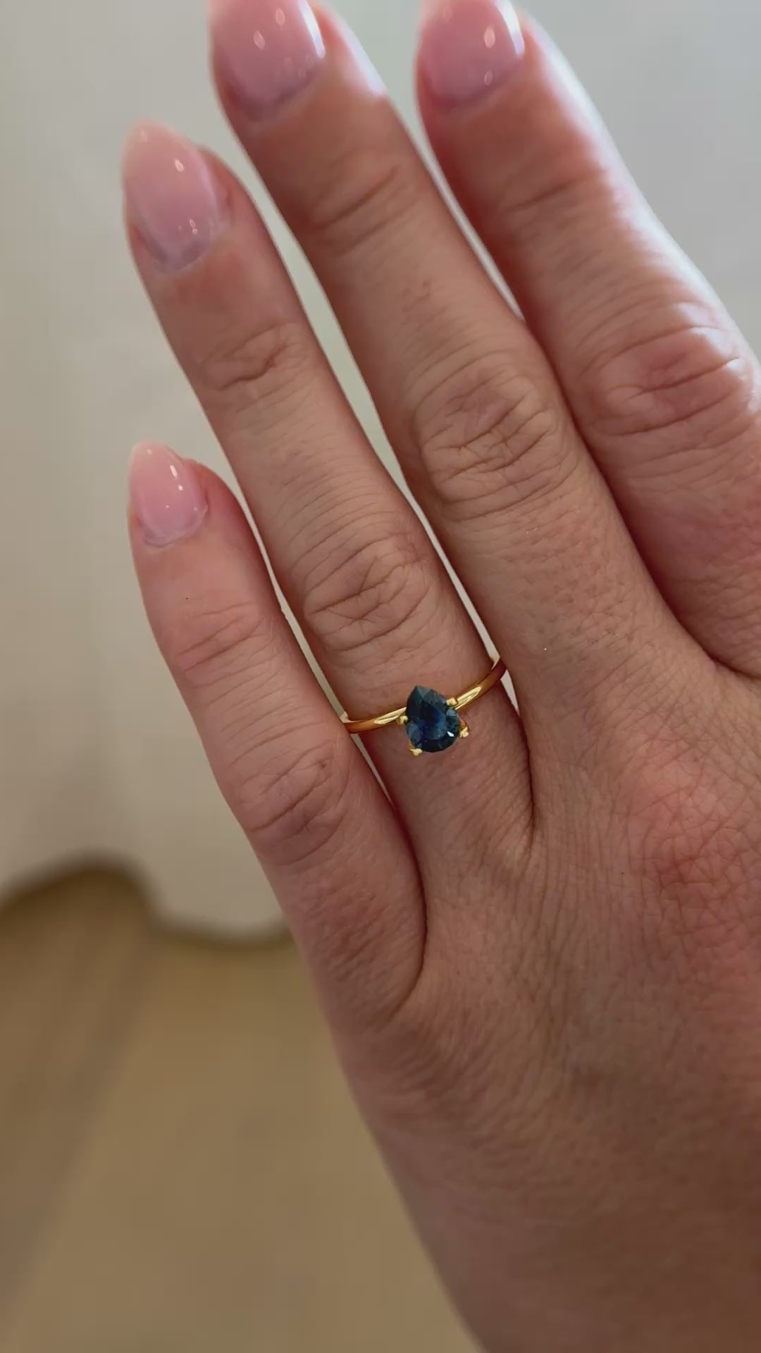 1.31 CT Pear Cut Deep Teal Blue Sapphire