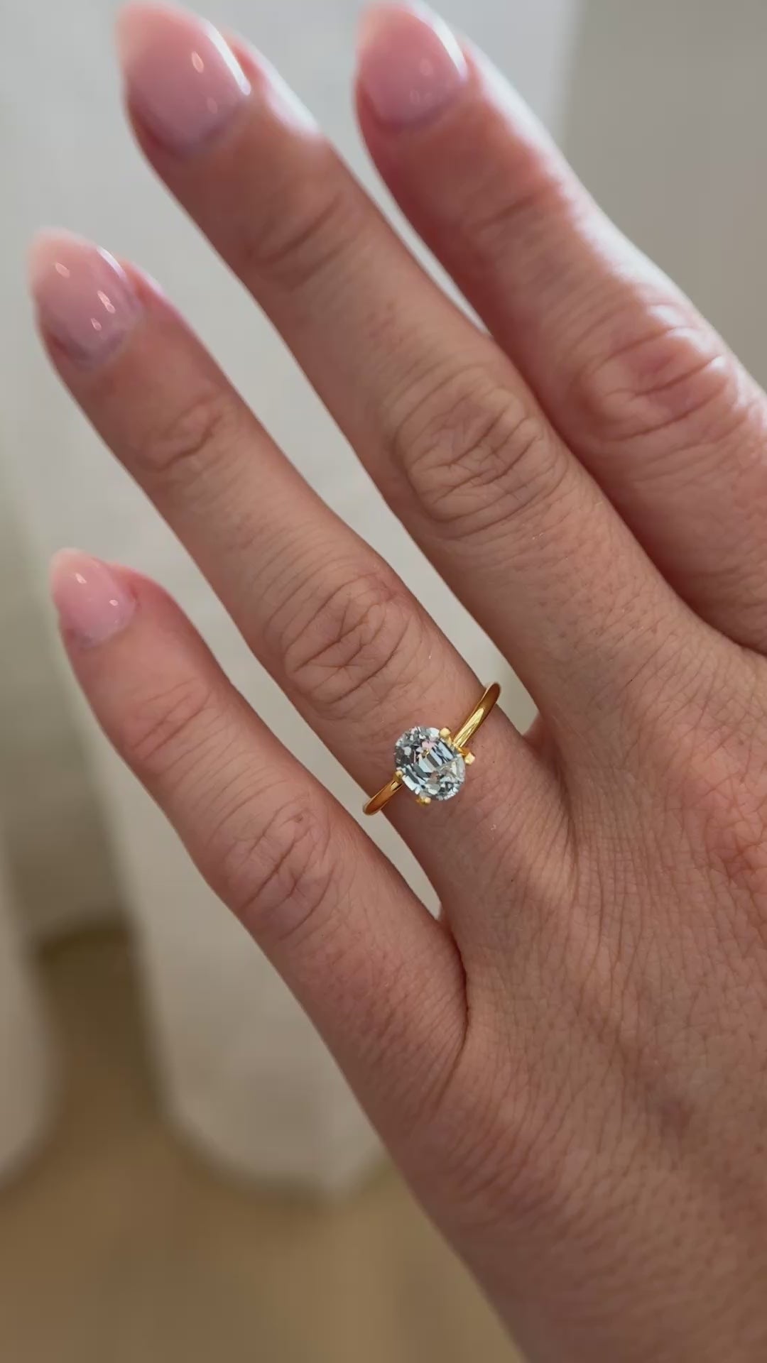 1.52 CT Oval Cut Light Blue/Green Sapphire