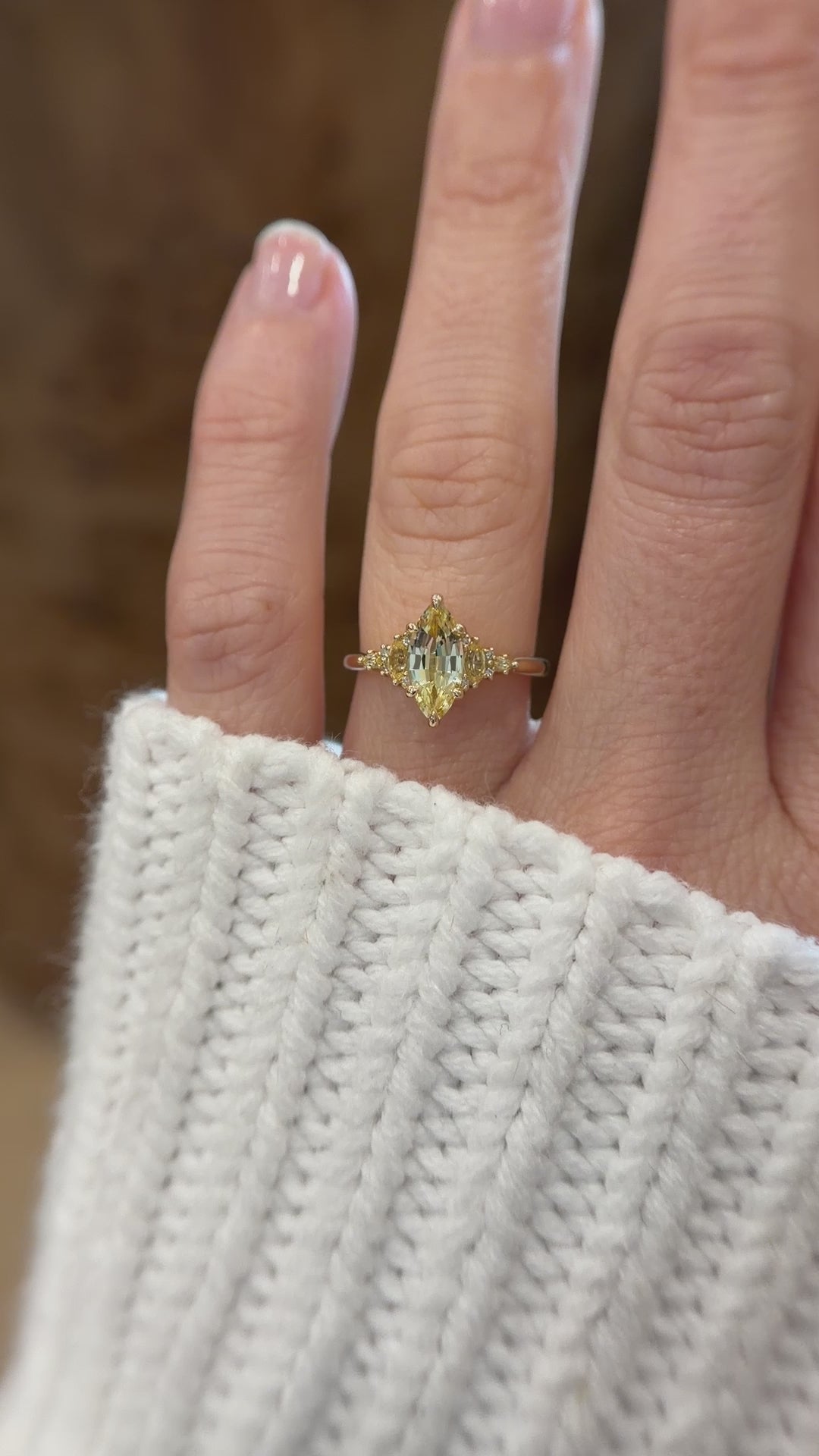 The Maeve Ring | 1.25 CT Marquise Yellow Sapphire