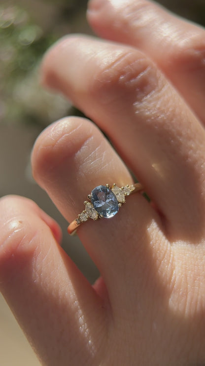 The Ivy 0.82 CT Oval Denim Blue Sapphire Ring