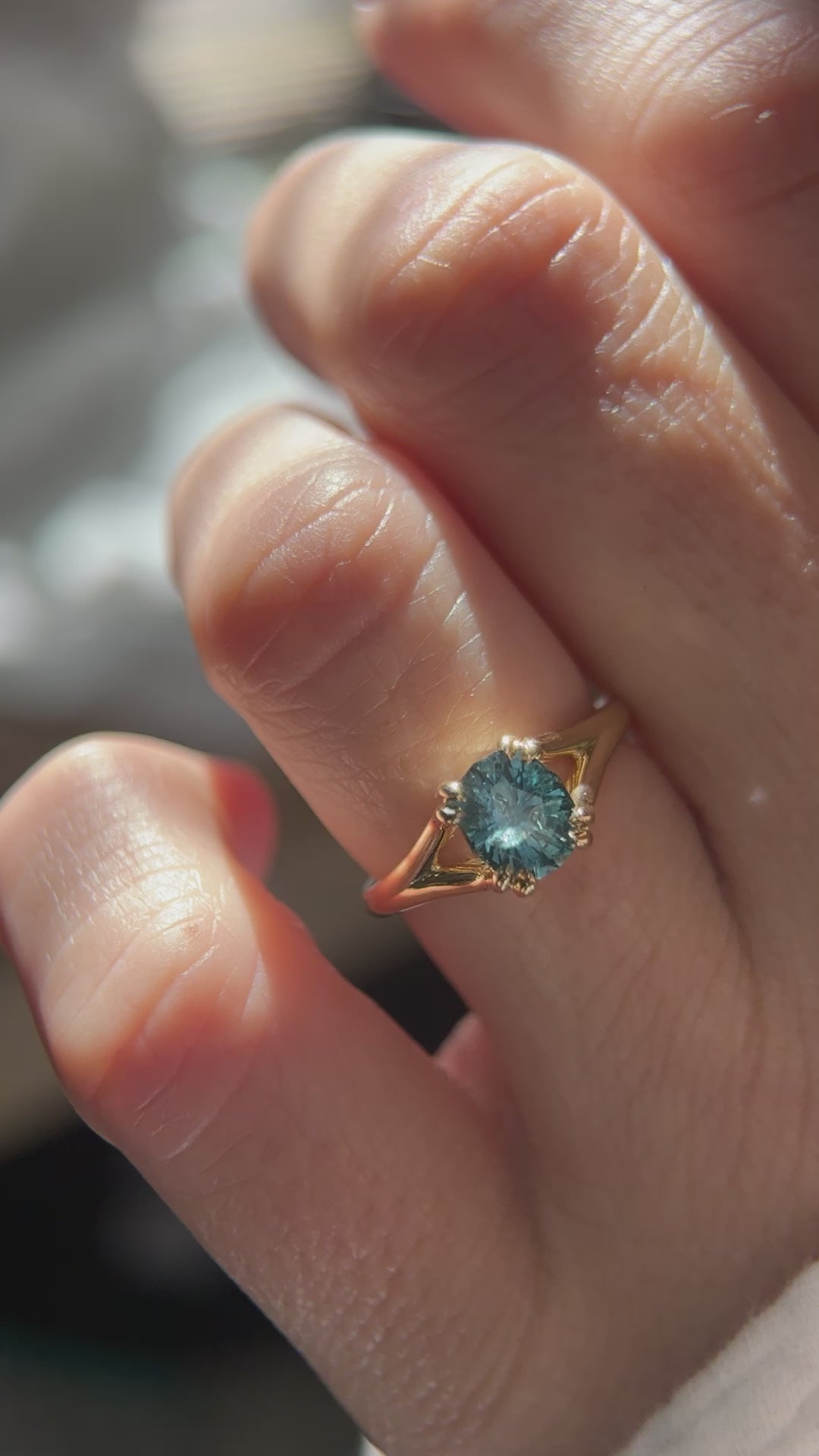 The Weaver Ring | 1.6 CT Oval Blue Montana Sapphire