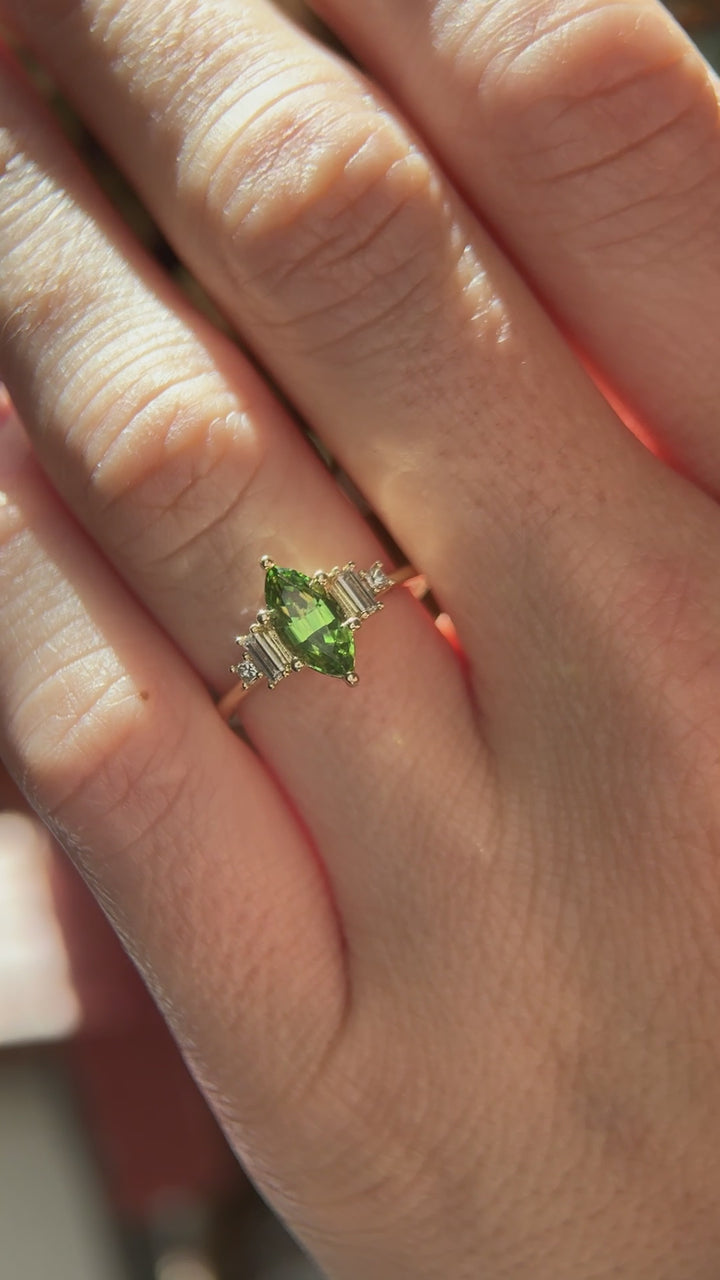 The Mira 0.96 CT Marquise Chrome Tourmaline Ring