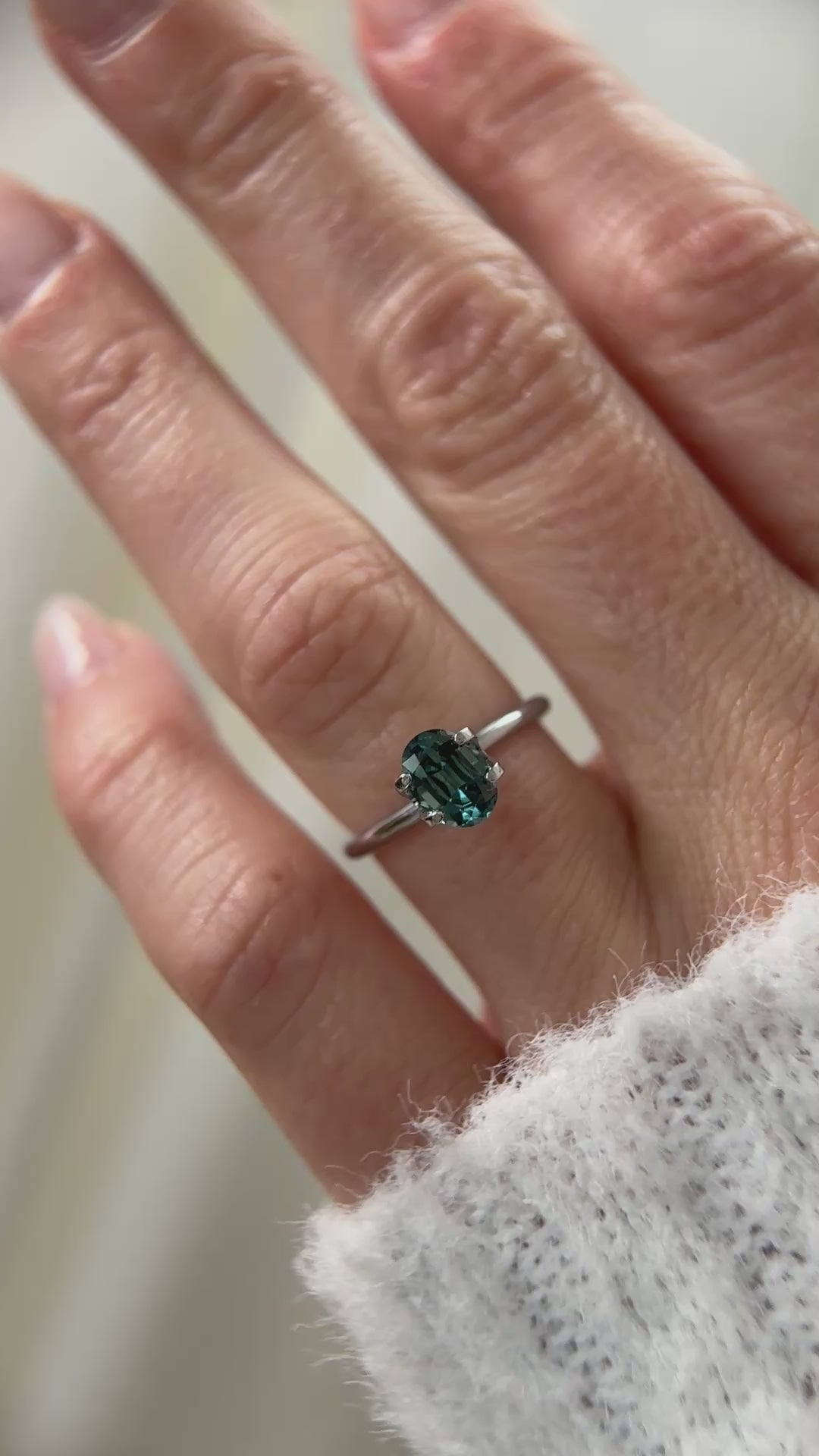 1.39 CT Oval Cut Teal Sapphire