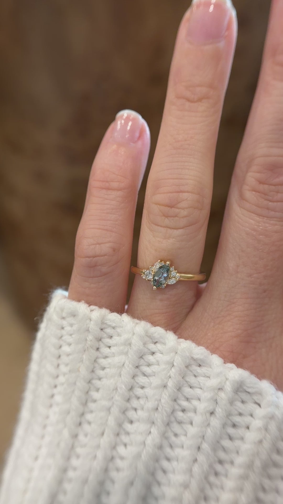 The Cosma Ring | 0.45 CT Marquise Montana Sapphire