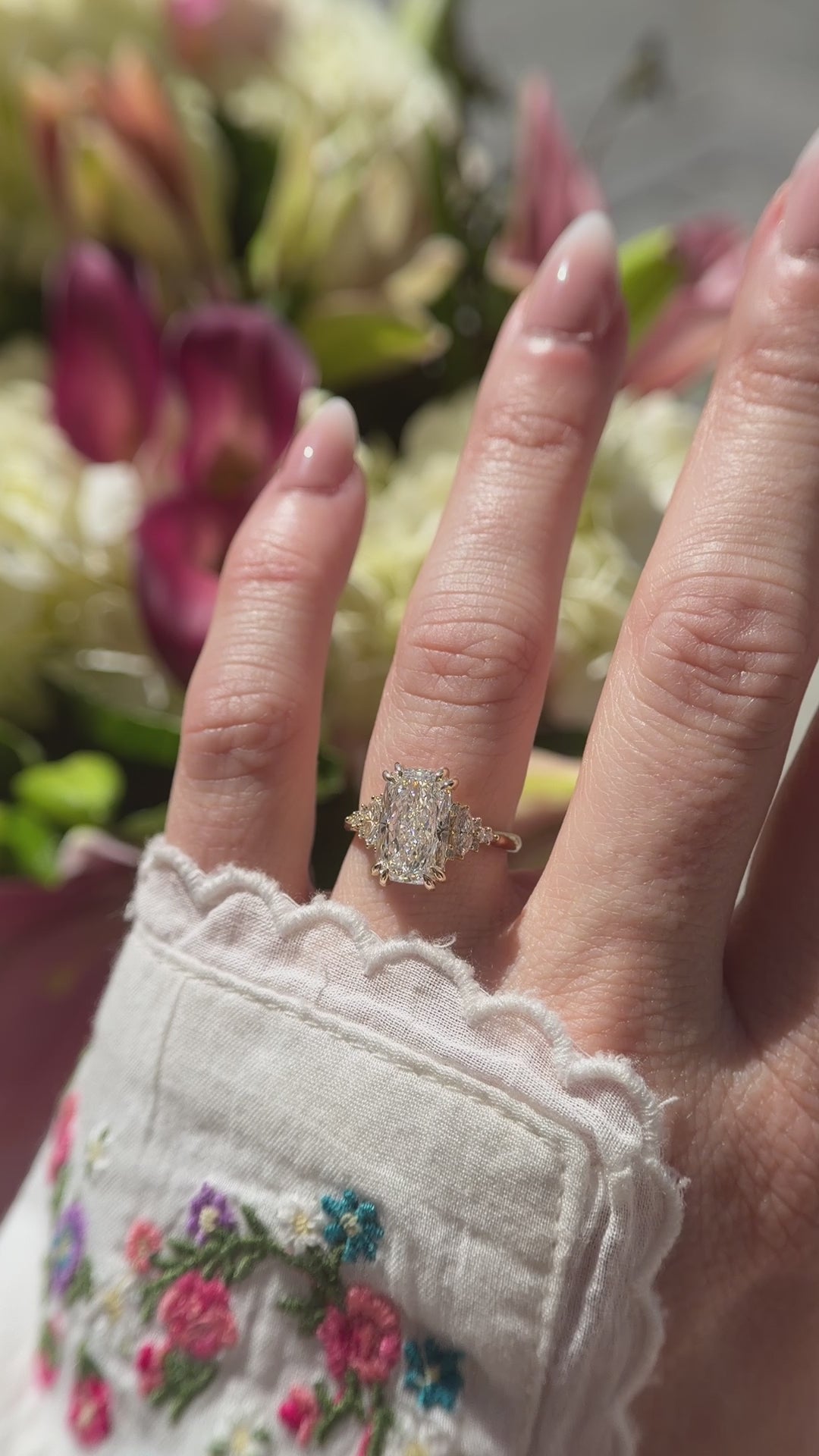 The Maeve Ring | 4.05 CT Elongated Cushion Diamond