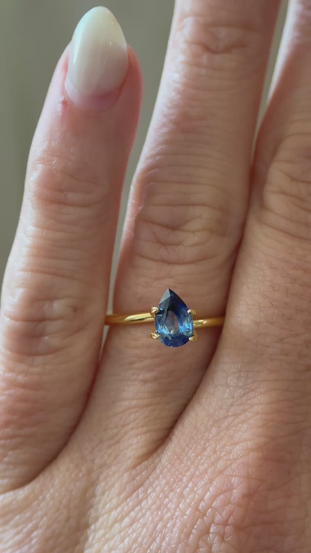 0.67 CT Pear Cut Blue Sapphire