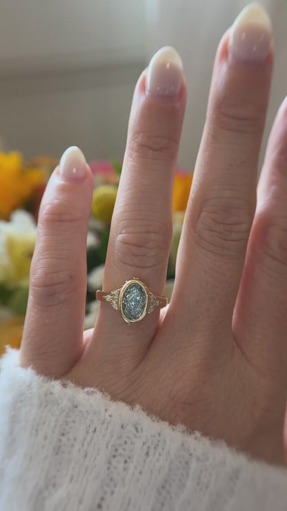 The Daylight Ring | 1.93 CT Oval Blue Diamond