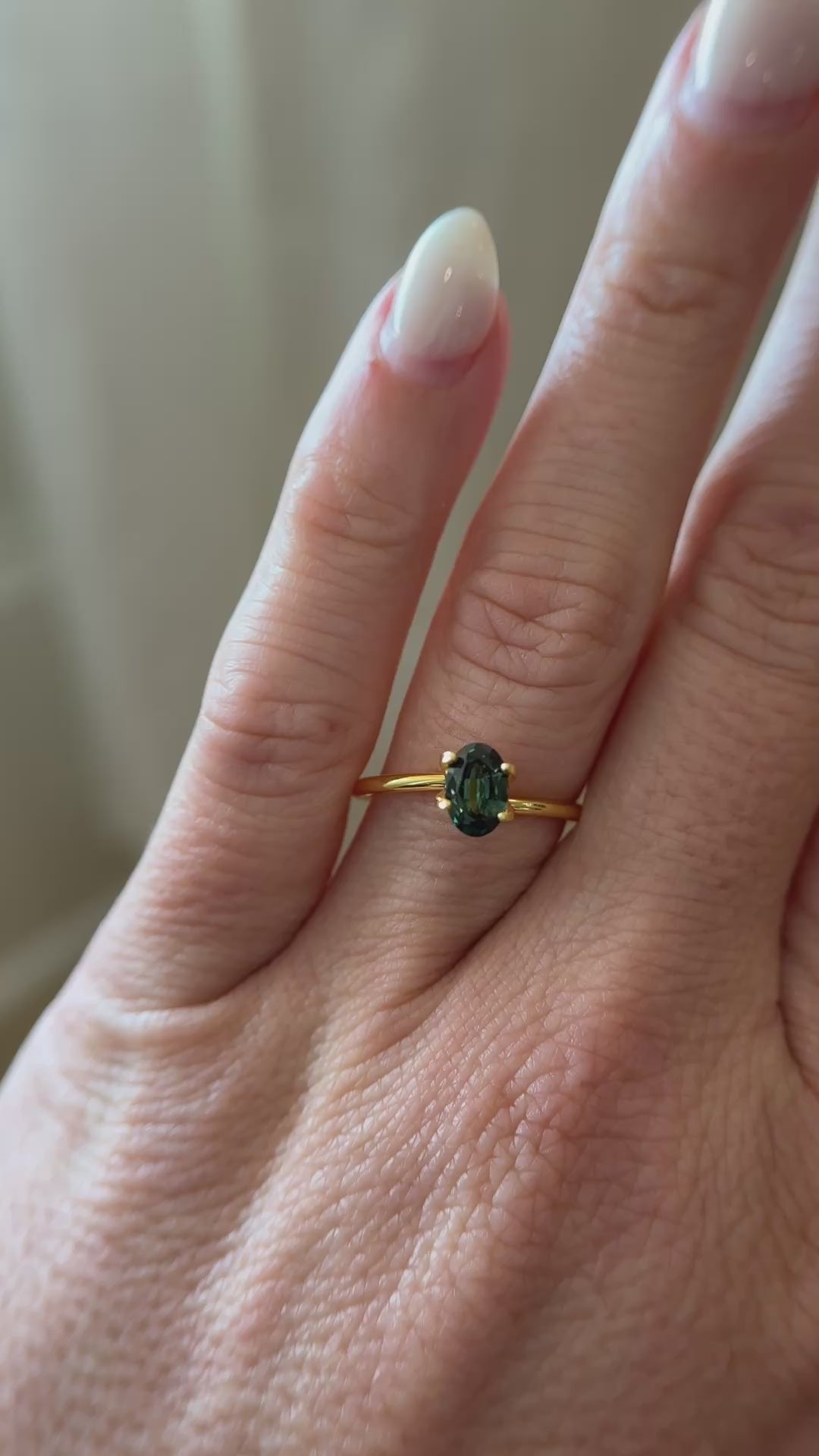 0.82 CT Oval Cut Teal Green Sapphire