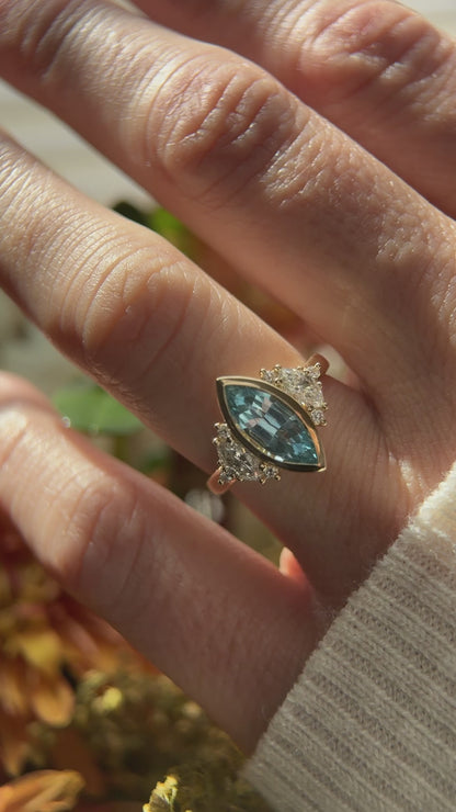 The Bezel Maren Ring | 1.47 CT Marquise Aquamarine