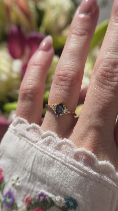 The Mini Maeve Ring | 0.57 CT Marquise Blue Sapphire